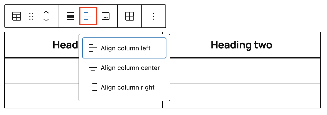 Table block – Documentation – WordPress.org