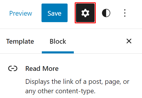 Block sidebar in Read More block