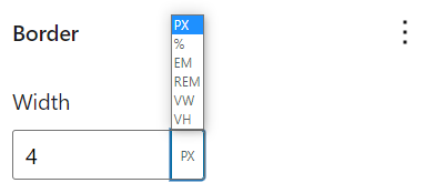 Border settings in Read More block