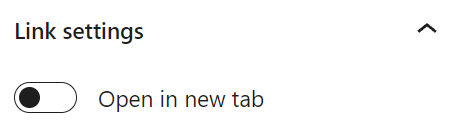 Link settings in Read More block