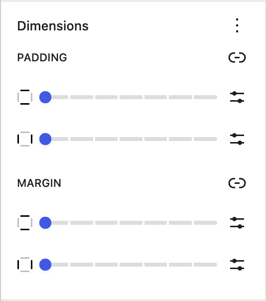Dimension settings in the Comment Content block