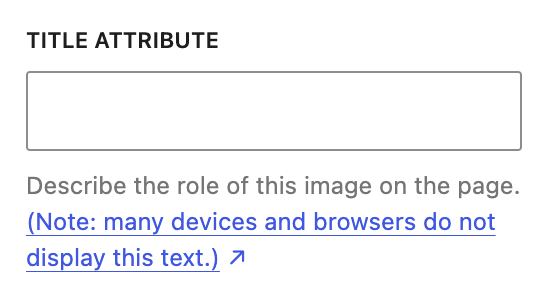 Title attribute field for images